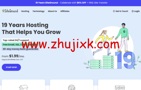 SiteGround:19 周年庆特别优惠,外贸主机/WordPress 主机,年付低至.88,月付 class= SiteGround:19 周年庆特别优惠,外贸主机/WordPress 主机,年付低至.88,月付 class=