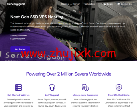 Server Gigabit：马来西亚 vps，1 核/1G 内存/20GB 硬盘/不限流量/100Mbps 带宽，.59/月起，支持 windows