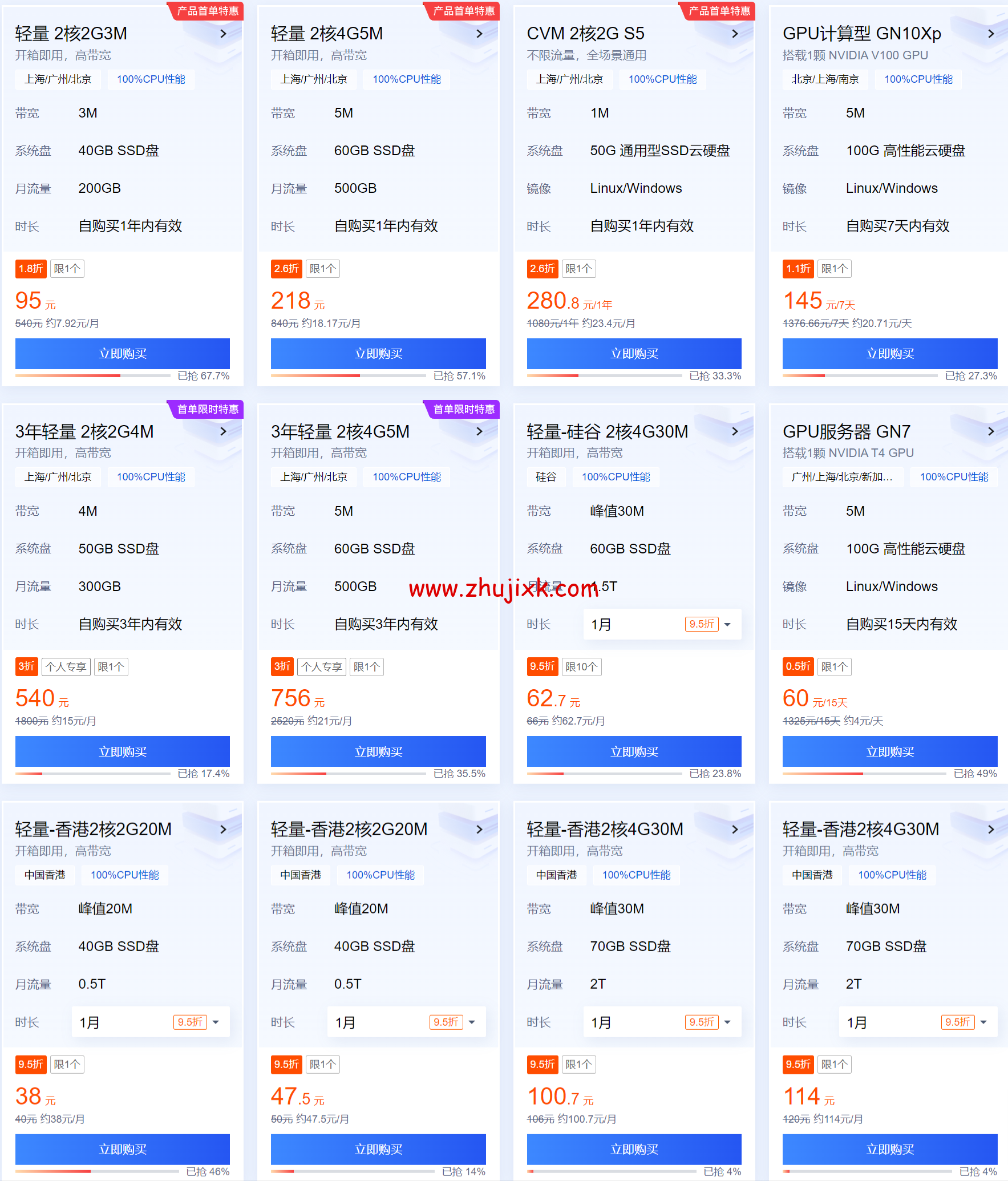 #金秋上云季#腾讯云：轻量服务器 2 核 2G3M 云服务器 7.92 元/月起，年付 95 元起，2000 元代金券免费领