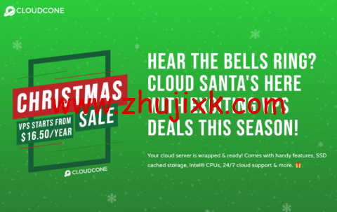 #圣诞节促销#cloudcone：美国便宜 VPS，2 核/1G 内存/50G 硬盘/3000G 流量/1Gbs 带宽，.5/年