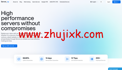 Server_vy：荷兰 VPS，1 核/2GB/10GB SSD/100Mbps 无限流量，€1.5/月