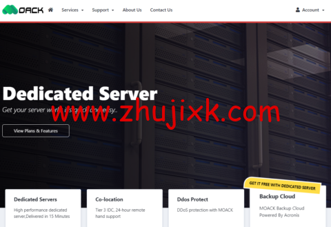 MOACK（蘑菇主机）：韩国物理服务器，2*E5-2630L/32G 内存/400G SSD/不限流量/30Mbps 带宽，/月