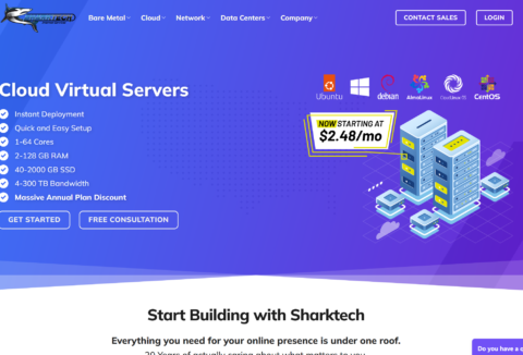 Sharktech：1Gbps 不限流量高防服务器/月起，10Gbps 不限流量 9/月起，可选洛杉矶/拉斯维加斯/丹佛等 5 个机房