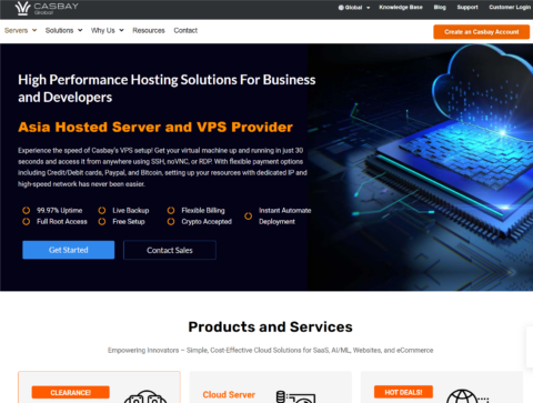 Casbay: 马来西亚 VPS，4 核/4GB 内存/90GB SSD/100M 宽带不限流量， 5.59/年，原生 IP