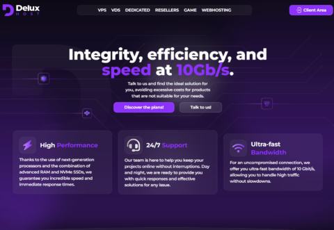 DeluxHost：荷兰 vps，1 核/1GB/20GB SSD/1Gbps 不限流量，€7/年