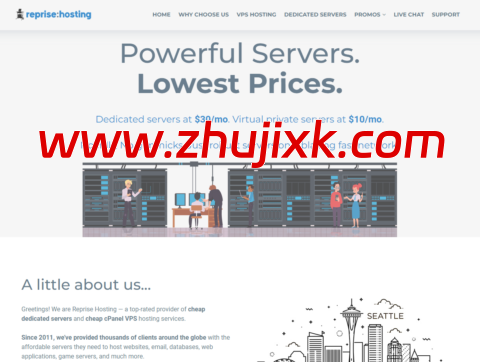 #黑五#RepriseHosting：西雅图存储服务器，8~12TB 硬盘，50TB 月流量，/月起