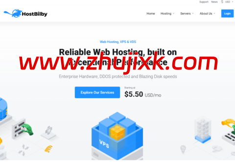 HostBilby：斯波坎机房 vps，1 核/4GB/20GB SSD/5TB@5Gbps 带宽，.75/月