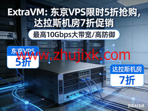 ExtraVM 限时大促：东京 VPS 5 折疯抢｜达拉斯 7 折，最高 10Gbps 大带宽高防