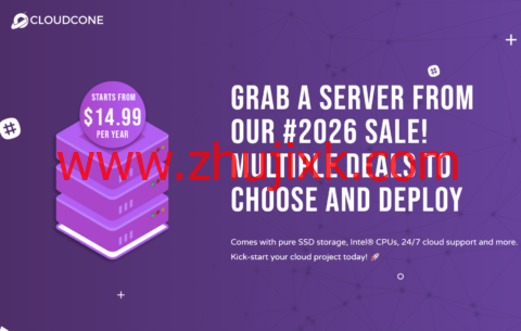 CloudCone：上线便宜美国 VPS 套餐，2 核 1GB/20GB SSD/1Gbs@3T，1 个 IPv4 + 3 个 IPv6，年付.99，可选洛杉矶 dc2/dc1/圣路易斯