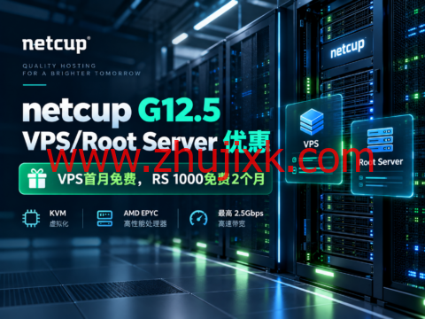 netcup G12.5 VPS/Root Server 优惠:VPS首月免费,RS 1000免费2个月